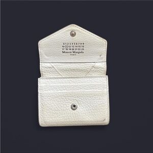 MM6 Maison Margiela White Leather Compact Accordion Wallet